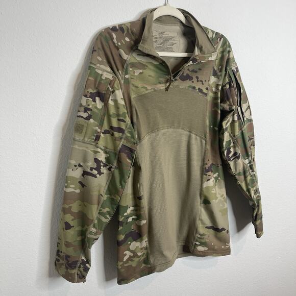 Army Combat Shirt OCP Large MULTICAM Flame Resistant FR Tactical 1/4 Zip USGI - Picture 3 of 16